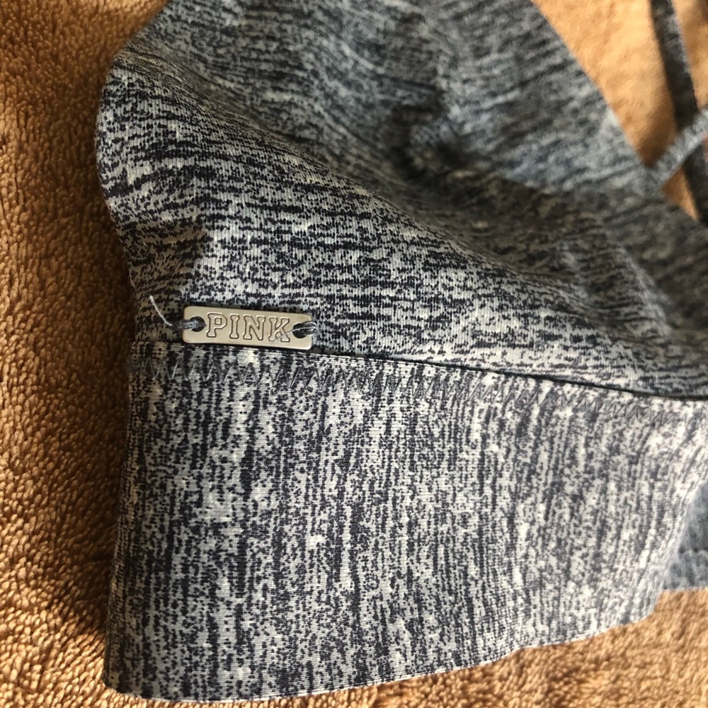 PINK small heather grey sports bra